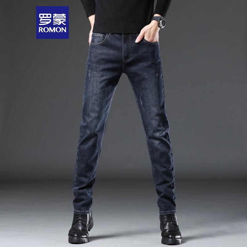 ROMON Men's GZ22 Slim Straight Business Casual Jeans