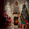 Christmas Fireplace Backdrop Flag With Vibrant Polyester Material For Festive Gathering