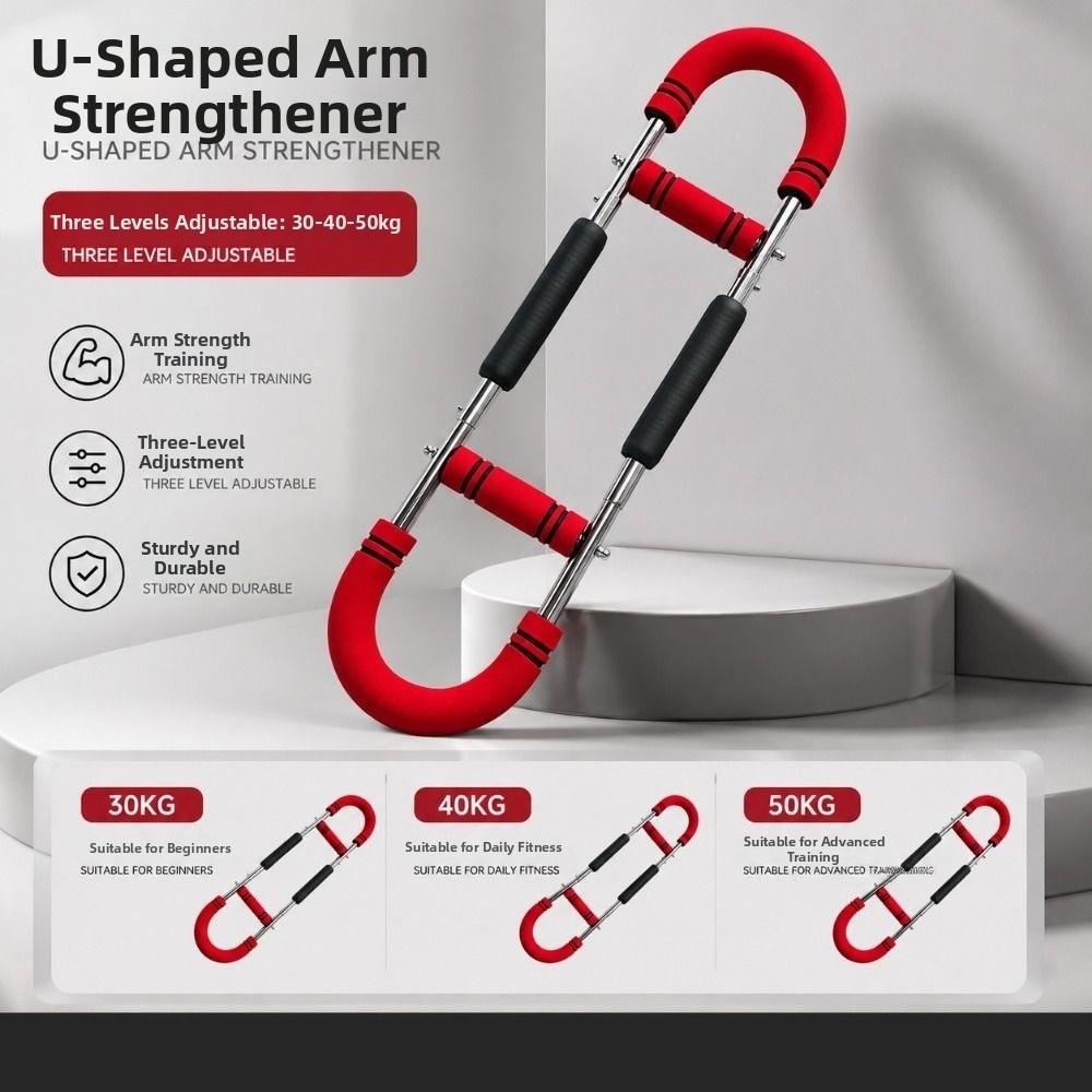 3 Adjustable Levels U-shaped Arm Exerciser U-Shaped Chest Expander Bicep Exercise