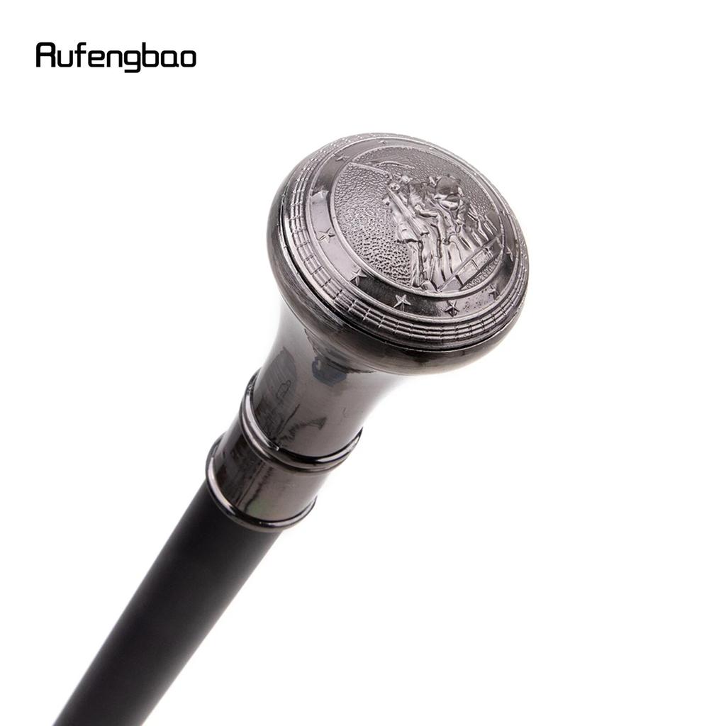 Russia Style Hoise A Flag Totem Relief Walking Cane Fashion Walking Stick Gentleman Luxury Crosier Knob Walking Stick 93cm