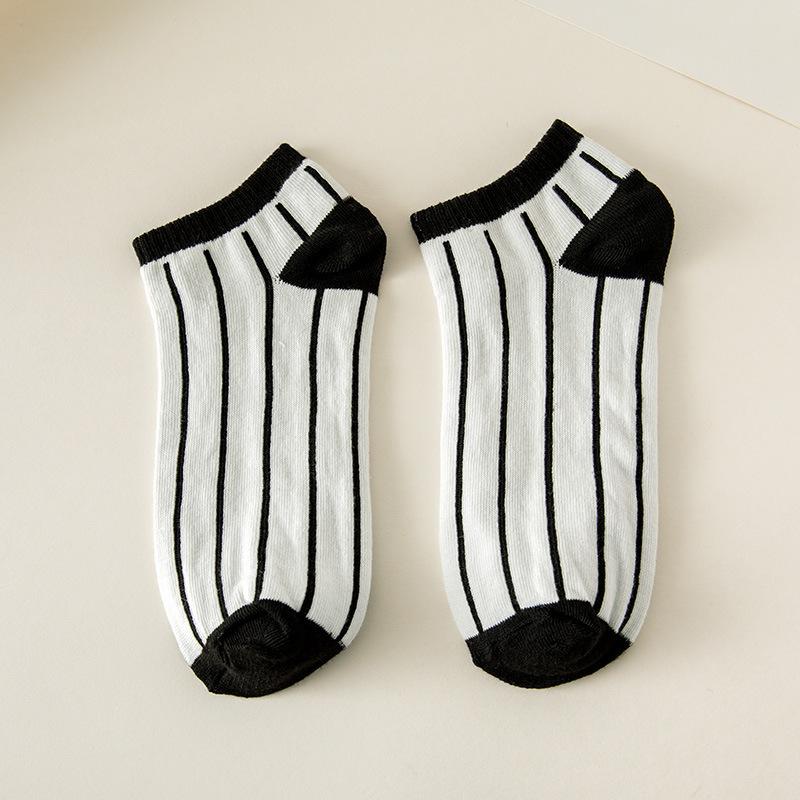 5 пар женских носков до щиколотки черного и белого цвета, удобные милые короткие носки, женские чулки и чулочно-носочные изделия