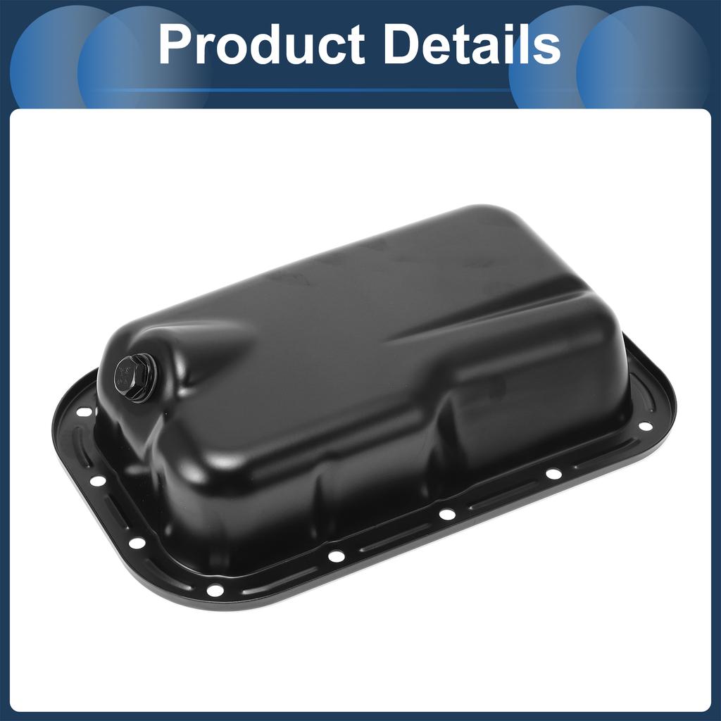 UXCELL No.5184546AC Engine Oil Pan Oil Pan Sump Transmission Oil Pan for Jeep Wrangler 2012-2018 Iron Black