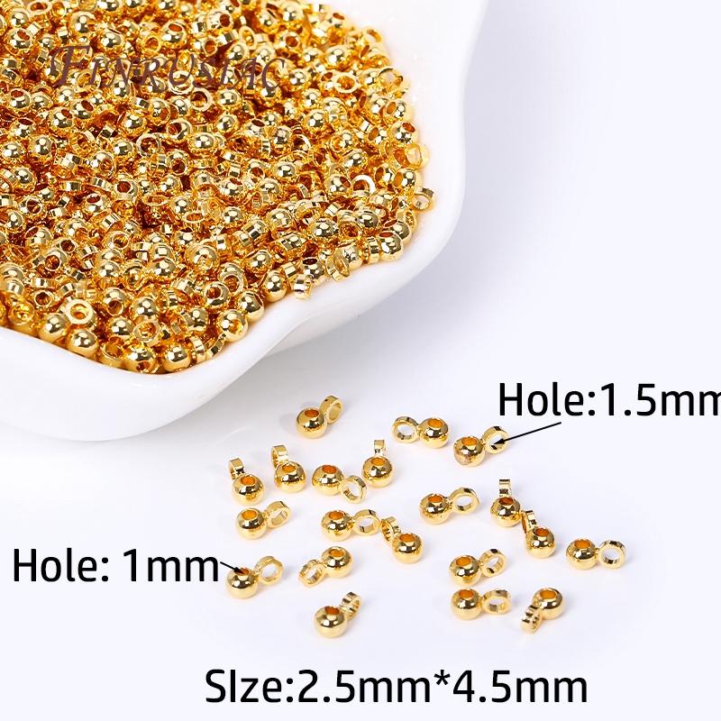 Посеребренное 18K золото Мини-бусины 2,5 мм Подвеска-крепление Бусина-крепление Для изготовления ювелирных изделий своими руками