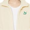 Puma Solid Color Logo Embroidered Faux Shearling Jacket Women Jacket Pure-White 539954-65