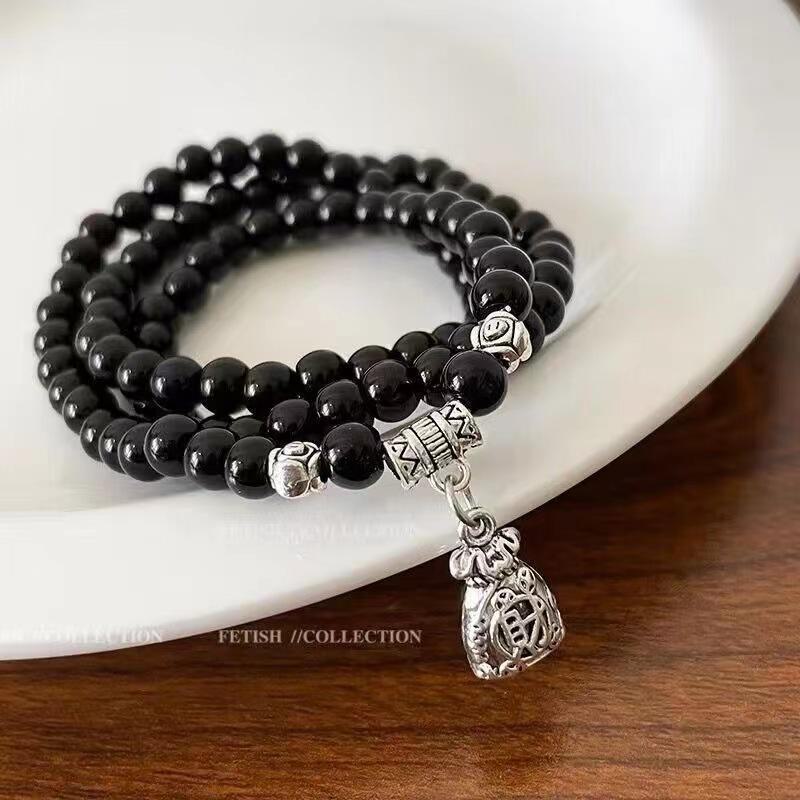 Китайский ретро-кошелек на удачу: Многослойные браслеты и ожерелья, аксессуары двойного назначения для женщин, удлиненные украшения