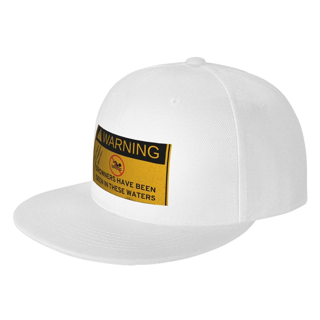 Fashion An Undead Glitch  Drowner Warning Sign Flat Brim Sun Hat  Japanese Minimalist Sports Visors
