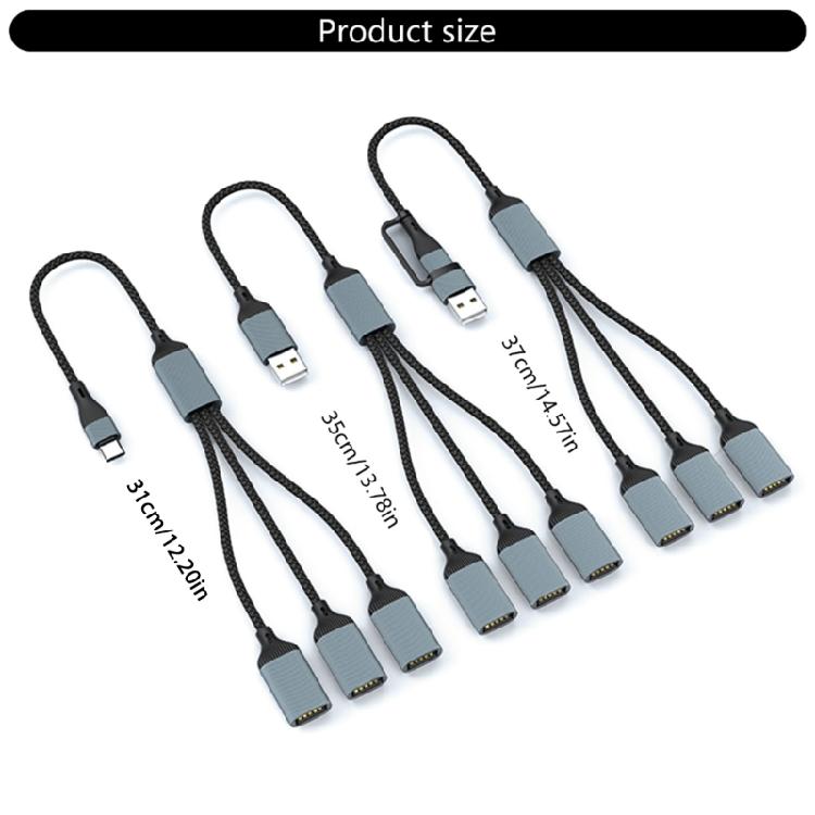 USB Type C на USB Адаптер Type C Папа на 3 USB 2.0 Мама Адаптер-удлинитель Кабель Type C OTG для Ноутбука Планшета
