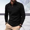 Мужской летний топ на молнии с отложным воротником и длинными рукавами, пуловер, приталенный однотонный, мягкий, дышащий, впитывающий пот, мужская повседневная рубашка