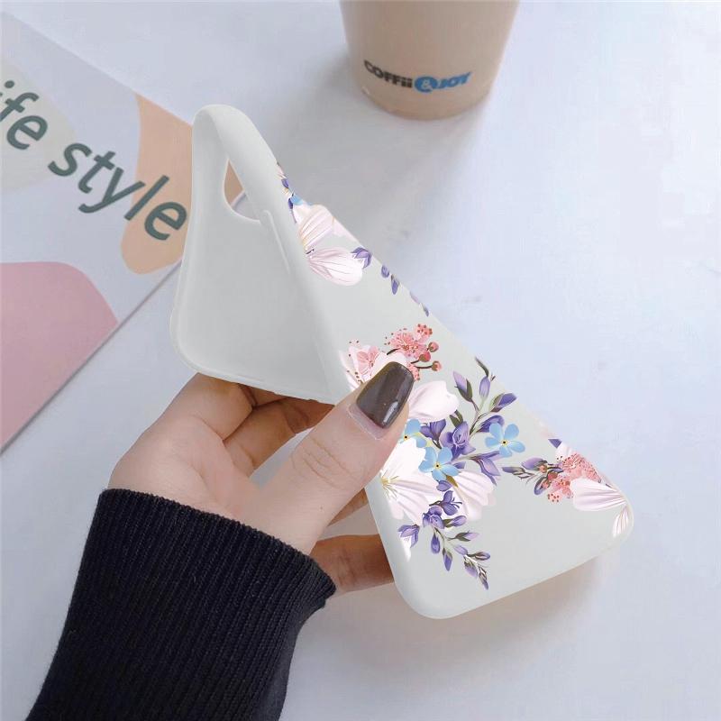 Мягкий силиконовый чехол с цветочным узором для Xiaomi Redmi Note 13 Pro 13C Samsung A55 M35 S24 iPhone Huawei Honor Realme Camera Защитный противоударный чехол