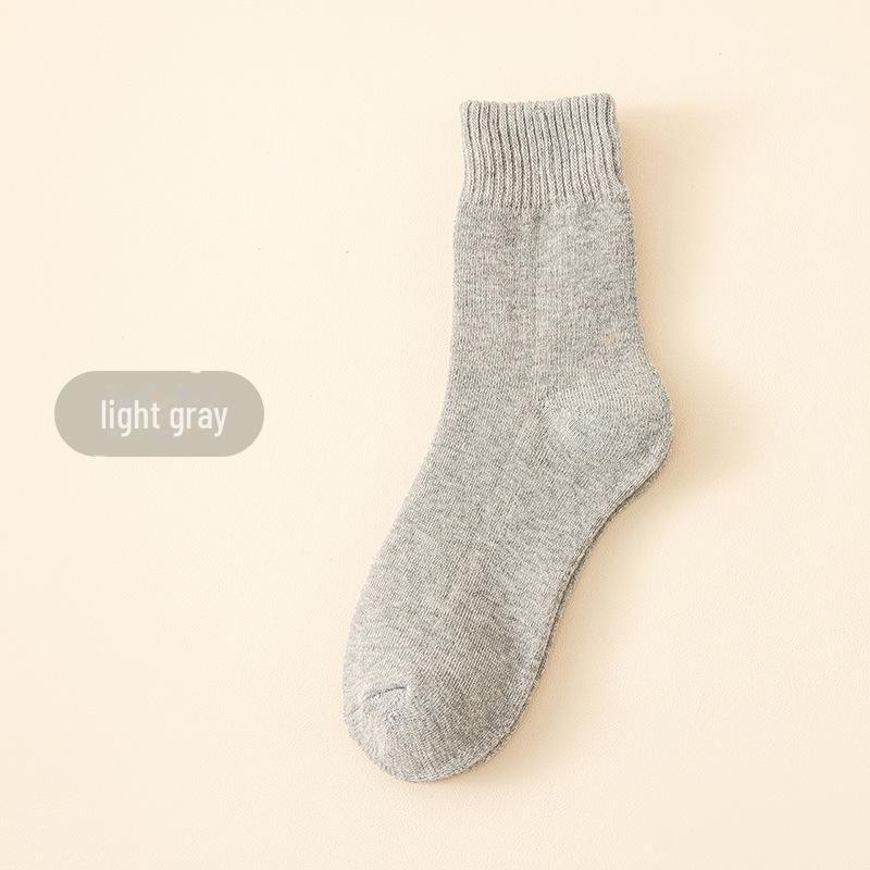 Men's and Women's Thick Terry Mid-Tube Socks for Autumn and Winter - Plus Velvet Warm Heating Socks