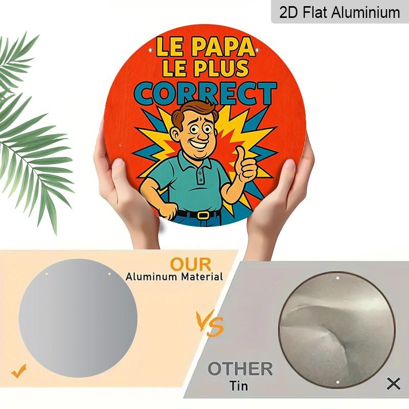 2D Flat Aluminum Father's Day-themed Ornaments in Various Sizes. Featuring A Fun, Cartoon-style Depiction of A Dad in French, These Make An Ideal