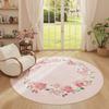 French Style Bedroom Decor Round Carpet Thick Plush Carpets for Living Room Fluffy Soft Lounge Floor Mat Home Floral Pattern Rug