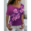 Женская футболка с рисунком роз и цветочным принтом, графический принт, V-образный вырез, базовые топы, футболка с коротким рукавом, XS-8XL/3D-печать