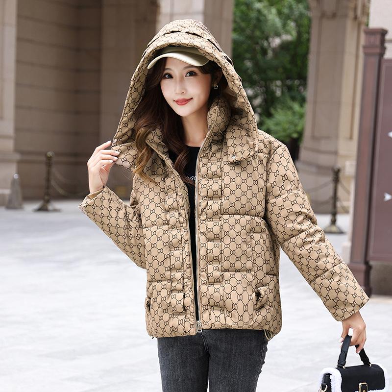 Women's Stand-up Collar Hooded Windproof Fluffy Warm Cold Loose Short Casual Sports Jacket High Quality Fabric Cotton Coat Jacket