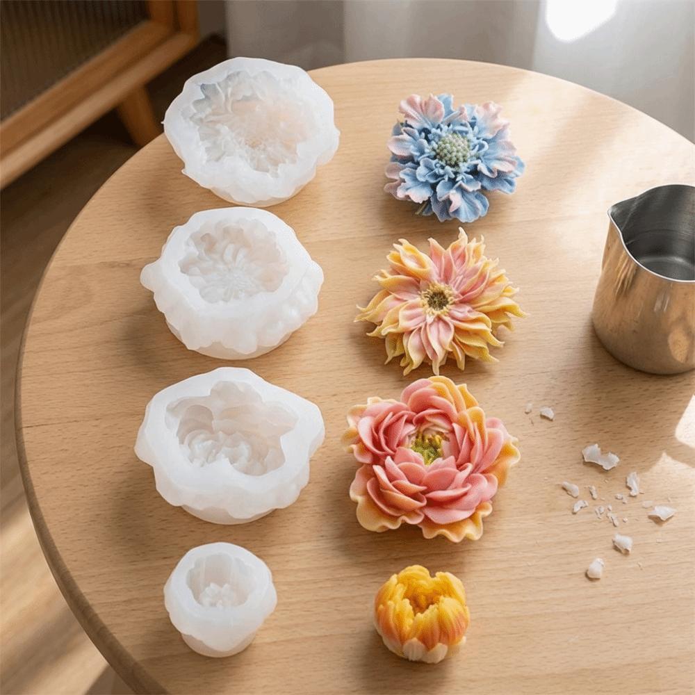 Nonstick 3D Flower Silicone Mold Flexible Candle Mold Baking Tool Epoxy Resin Mold Home Craft
