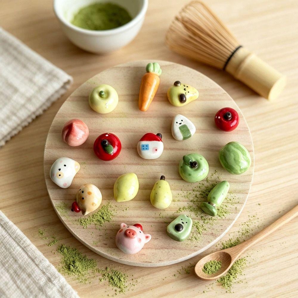 3PCs Food-Safe Material Ceramic Matcha Sifter Beads Stainless Steel Tea Sieve Tea Ceremony