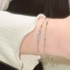Women's Delicate Chain Double Ring Bracelet Silver Bracelet Surgical Bracelet Daily Bracelet