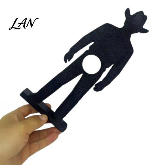 Decorative Wine Display 3D Printed Cowboy Rack, Creative Bottle Holder, Stable Desktop Hollow Character Sculpture Art Ornament for Home Kitchen Dining
