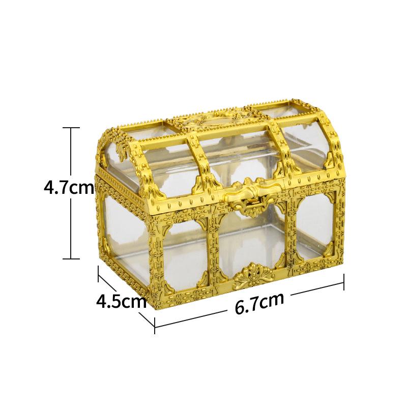 Креативная прозрачная золотая шкатулка для хранения украшений, конфет или тортов