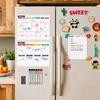 Magnetic Weekly Monthly Planner Reversible Whiteboard for Fridge Office Daily Schedule Organizer with Markers Eraser