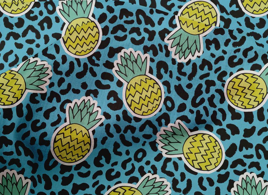 oneOone Cotton Poplin Light Blue Fabric Kawai Sewing Material Print Fabric By The Yard 42 Inch