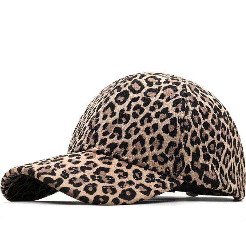 Women S Suede Baseball Cap Leopard Print Casual Outdoor Sun Hat