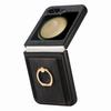 D2 For Samsung Galaxy Z Flip7 FE 5G/Z Flip6 5G Case Card Slot Leather+PC Retro Phone Cover Ring Holder Kickstand