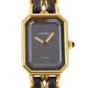 Premiere L Watches blackDial Plated Gold/leather Quartz Analog Display Women Used