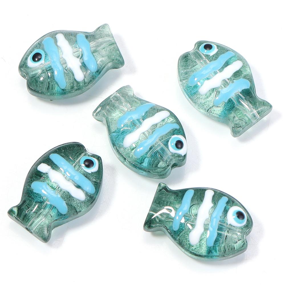 5 шт./лот Разноцветные ручной работы Lampwork Бусины Милые Мультяшные Морские Рыбки Россыпью Стеклянные Бусины Для DIY Модного Браслета Серьги Украшения