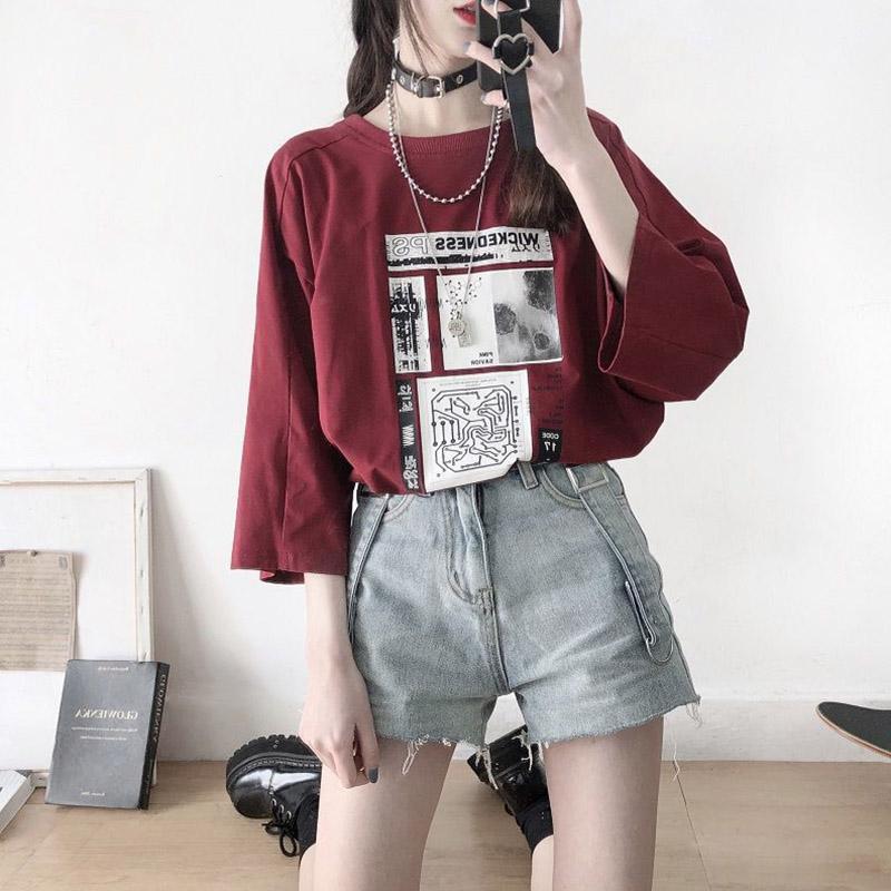 Plus Tops Cotton Women Size Loose Short Sleeve Sports Comfortable Tshirt