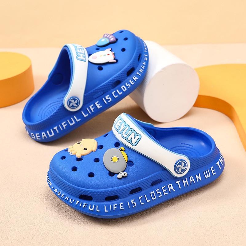 Удобные Дышащие Летние Мультяшные Клоги для Девочек и Мальчиков для Игр в Помещении и на Открытом Воздухе