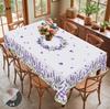 1 штука Весенне-летняя скатерть круглая с лавандовым узором, Скатерть прямоугольная с цветочным принтом, Скатерть для вечеринки, Домашнее украшение стола, Кур