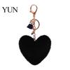 Plush Love Keychain Heart for Backpack, Fuzzy Keyring Soft Pendant Bag Charm, Women Girls Handbags Decorative Accessory