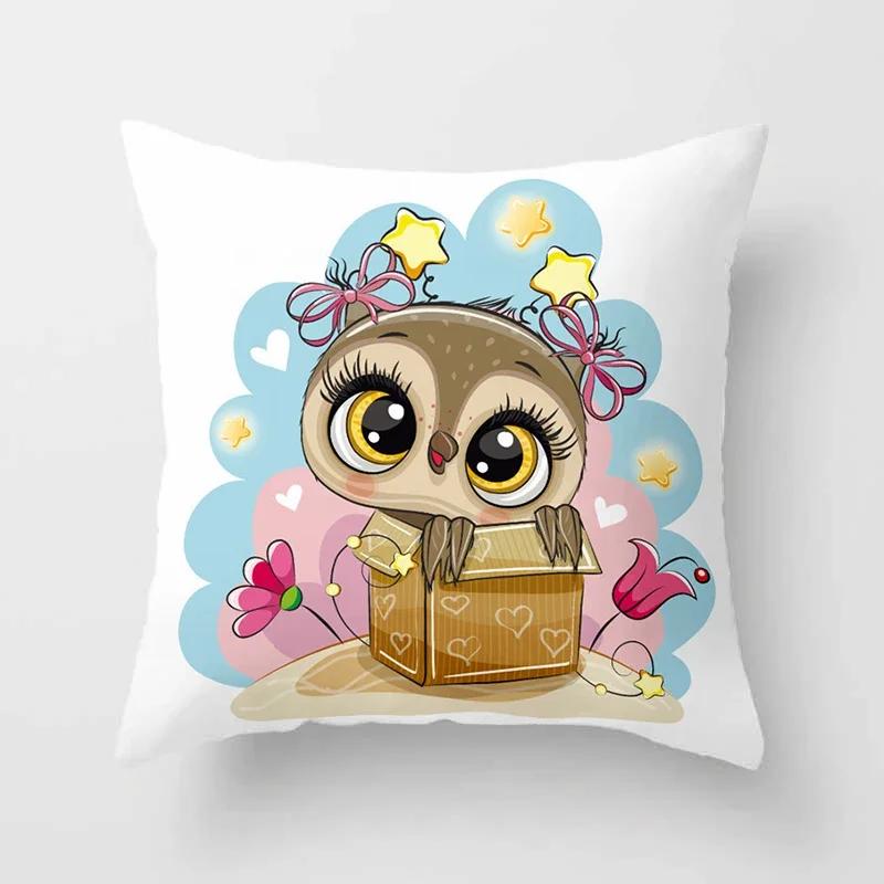 Милые наволочки на подушки с совами  Удобная наволочка x Декоративные подушки для дивана, кровати, машины, пледа, домашнего декора