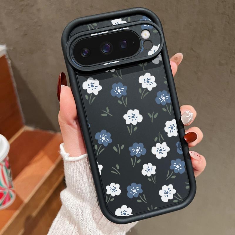 Мягкий силиконовый чехол с цветочным узором для Google Pixel 9 8 Pro Xl 8a, противоударный матовый защитный чехол для линз, устойчивый к падению, однотонный чехол