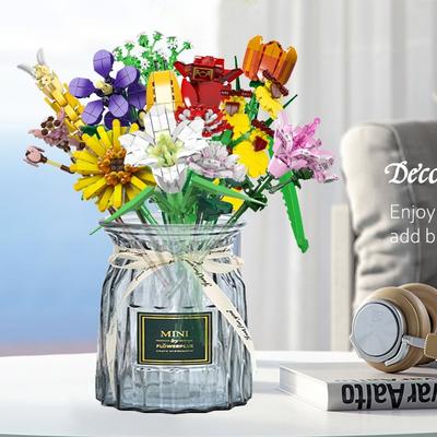 MOULD KING 24001 букет цветов, строительные блоки, роза, орхидея, игрушки «сделай сам», подарок на день Святого Валентина, романтическое украшение для дома, бонсай