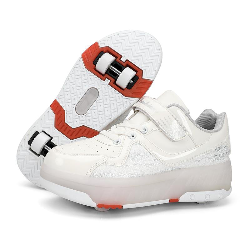 TUINANLE Children’s Two Wheels Luminous Glowing Sneakers Heels Light Roller Skate Shoes