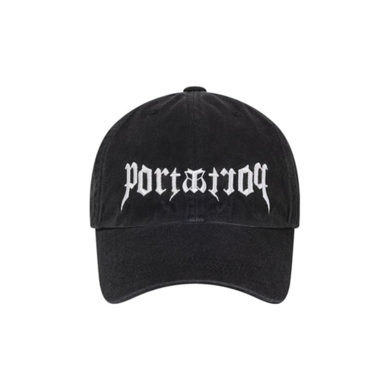 THEPORTA GRAPHIC DOUBLE LOGO WASH BALL cap, black