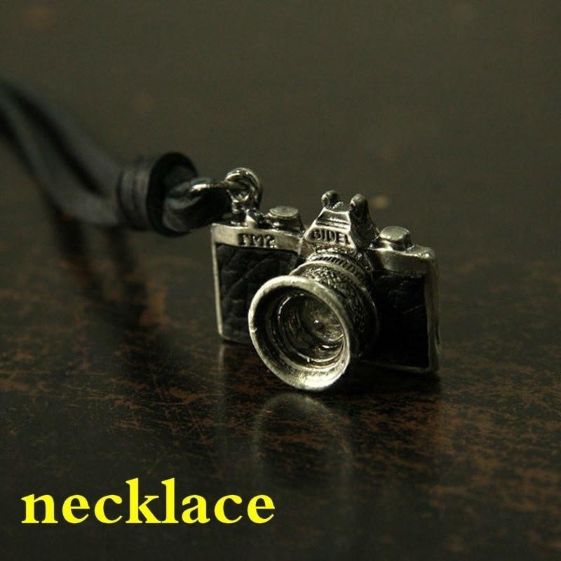Ювелирные изделия, ожерелье с подвеской в ​​виде камеры, колье для мужчин и женщин, кожаное ожерелье, мужское ожерелье