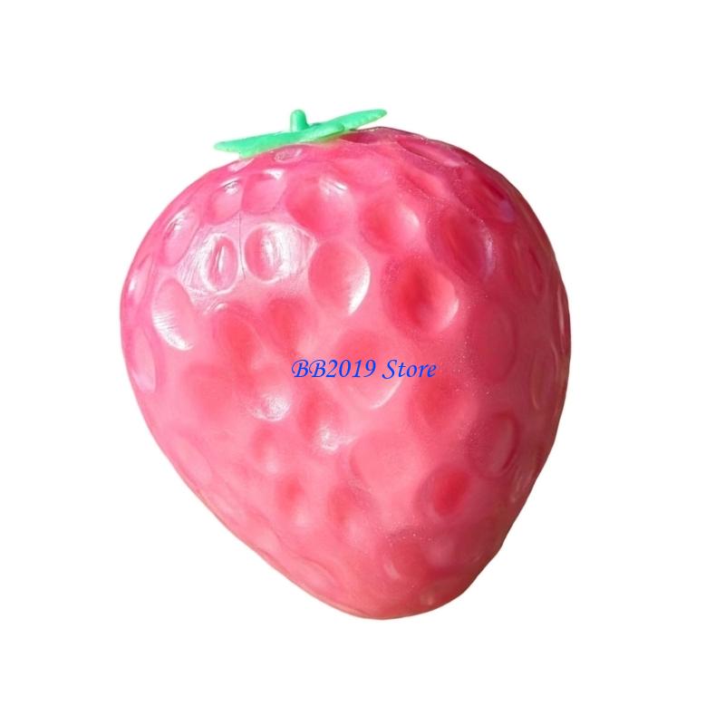 Q0Kb Squeeze Sensory Toy Realistic Large Strawberry Portable Deformation Plaything For Anxiety Relief