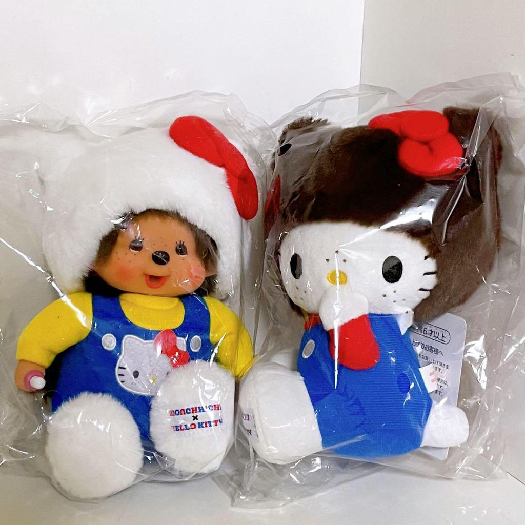 Monchhichi Hello Kitty плюшевая кукла размер S 2 типа набор с биркой Япония