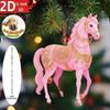 2D Акриловая Лошадь Подвеска-Шарм на Зеркало Заднего Вида Автомобиля Рождественская Елка Рюкзак Подвесное Украшение Вечеринка Новогоднее Украшение Подвесное