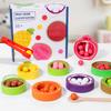 Educational Wooden Color Matching Toy With Fruit Bead Clips For Early Learning