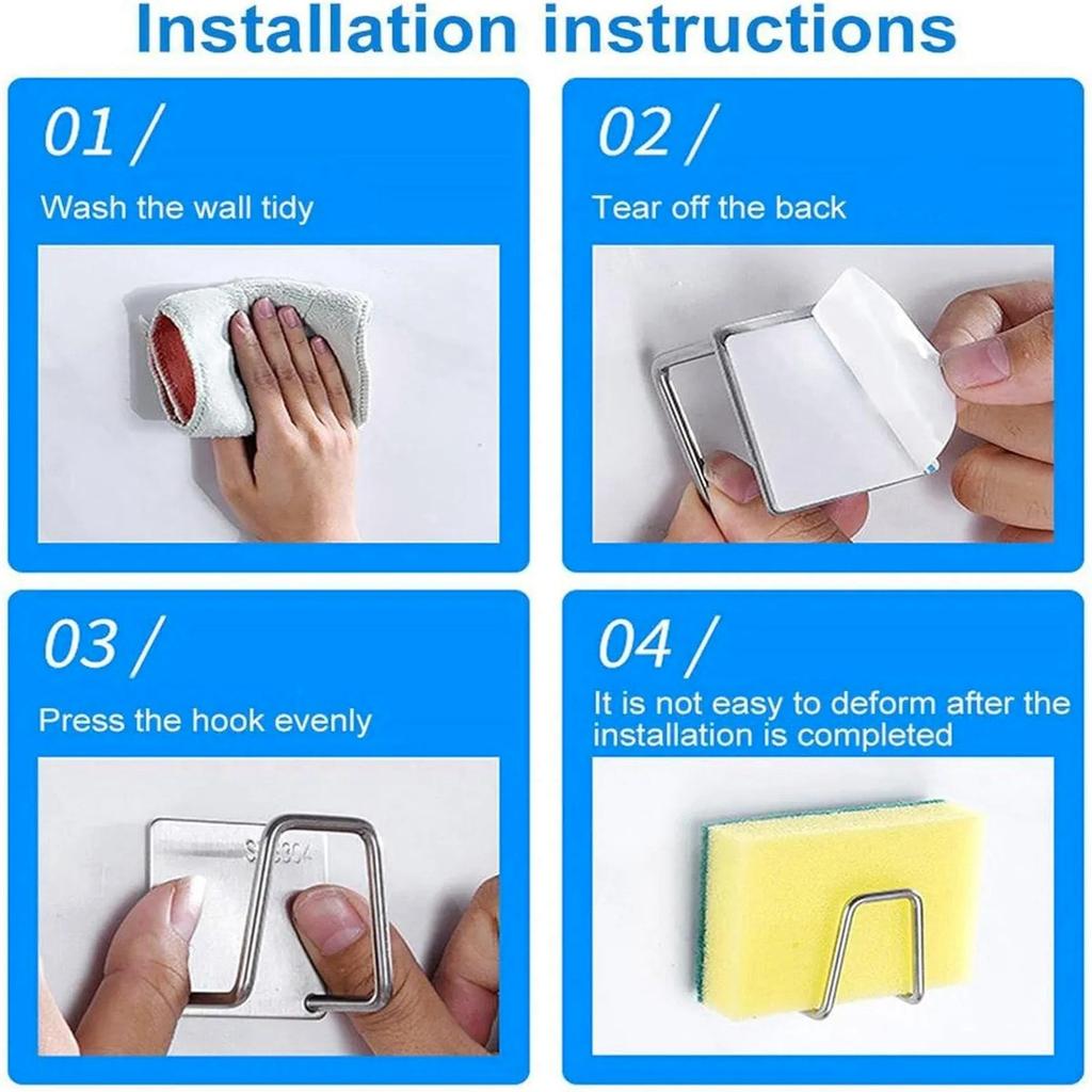 4pcs Stainless Steel Non Perforated Storage Rack