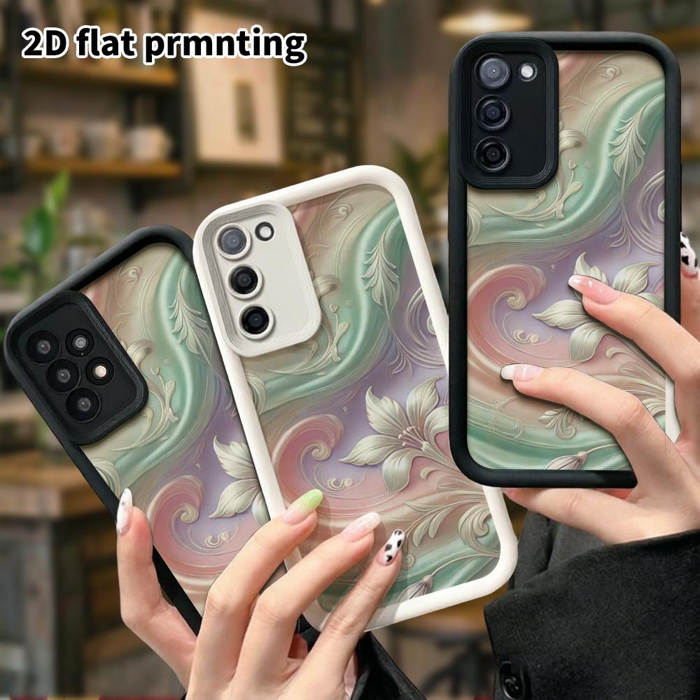 Phone Case: 2D Flat Samsung Galaxy A34 A35 M05 M06 S20 S22 S21 FE Plus 5G Layered Protective Case, Embossed Lily, Christmas and Halloween Gift