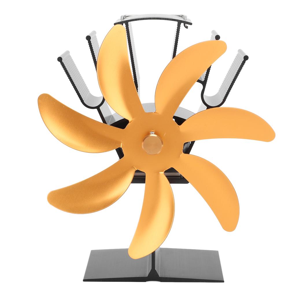 Вентилятор для дровяной печи с 7 лопастями, вентилятор для камина, вентилятор для печи с теплоизоляцией и температурой