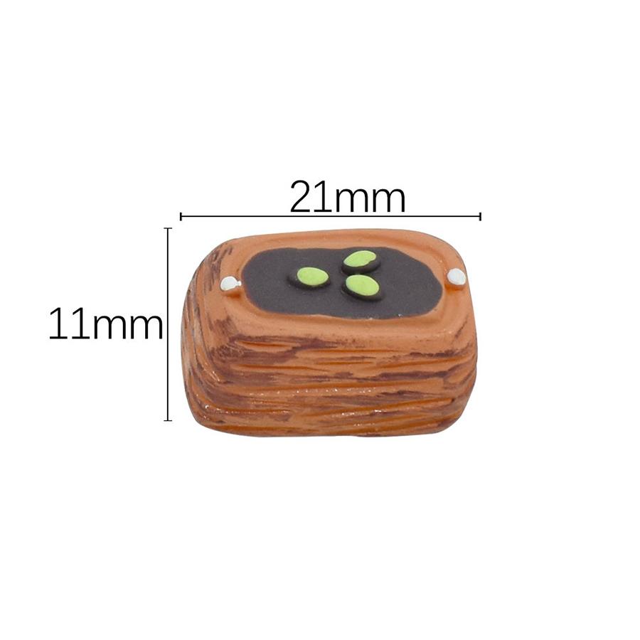 Hot Sale New 3d Artificial Mousse Crepe Cake Design Miniature Dessert Resin Charms for Keyring Bag Shoes