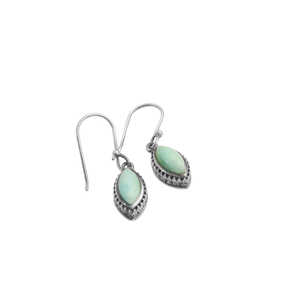 Natural Larimar Earring, Women Earring, Silver Jewelry, 925 Sterling Silver, Handmade Jewelry