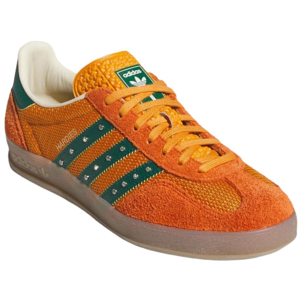 adidas Originals x Hardies GAZELLE INDOOR Дышащие кроссовки Бундесвера Унисекс Оранжевый Зеленый KI7011