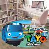 1pc Tayo The Little Bus1 Print Round Carpet Chair Round Carpet Suitable for Bedroom Living Room Home Decorative Carpet